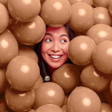 Imagem de Mini balões biodegradáveis AFTERLOON® 50 peças bege 12,7 cm, cor fosca engrossada extra forte látex hélio flutuante, chá de bebê revelação de gênero guirlanda arco casamento decorações de festa de