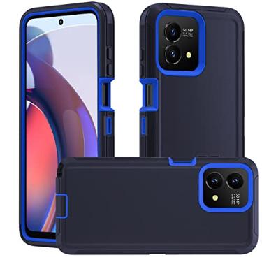 Imagem de Anloes Capa para Motorola Moto G Stylus 5G 2023, capa de telefone Defender resistente, à prova de choque, à prova de poeira, proteção robusta, 3 em 1 (azul)