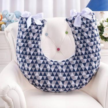 Imagem de Almofada Amamentação Travesseiro Multifunções Apoio De Bebê Firme e Ma