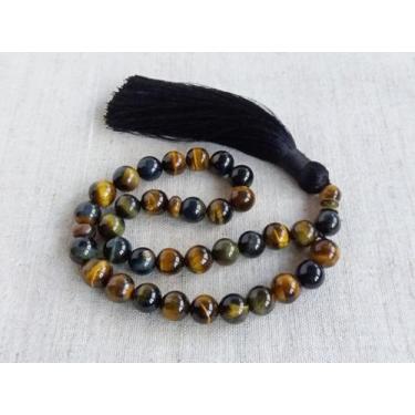 Imagem de Masbaha 33 contas pedra olho de tigre força e coragem - Ateliê da Lou