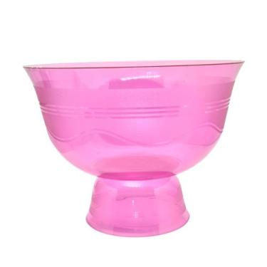 Imagem de Taça Sobremesa Grande 2litros Transparente Acrilico - Deluma, Rosa tra