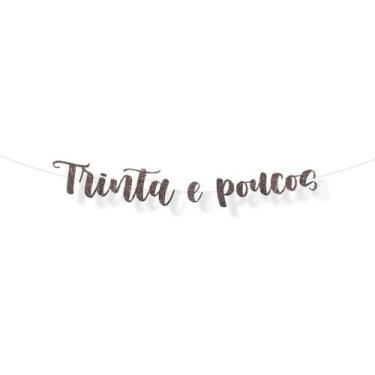 Imagem de Faixa decorativa "Trinta e Poucos" Glitter Preto - 1 unidade - Cromus 