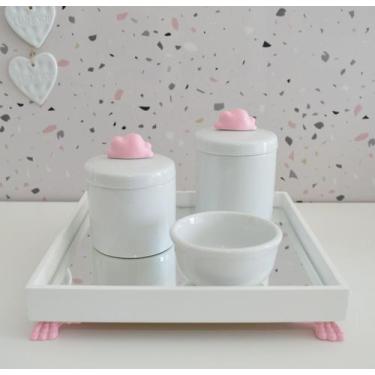 Imagem de Kit Higiene Porcelana Bebê Bandeja Maternidade K049 Nuvem - Ciranda Ar