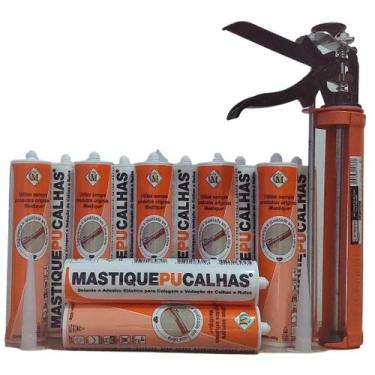 Imagem de Mastique PU Calhas Original (kit C/ 12 Tubos + Aplicador) - Mastique L