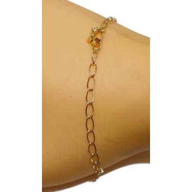 Imagem de Pulseira Em Ouro 18k 750 Elos Redondos Grandes 18 Cm