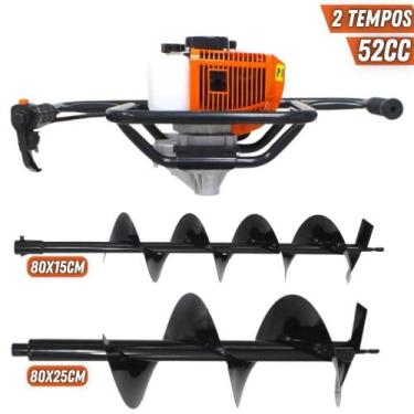 Imagem de KIT Perfurador de Solo Vulcan VPS520-S 2T 52CC 2,5CV com Broca 80x15cm