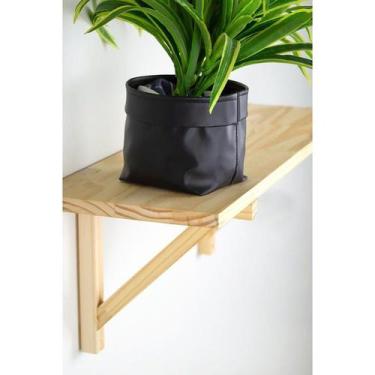 Imagem de Prateleira 60cm + Mãos Francesas + Buchas e Parafusos em Madeira Maciç