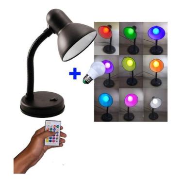 Imagem de Luminária Abajur Articulado + Lâmpada Color Led Cromoterapia - Zen, Ab