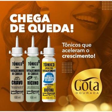 Imagem de Kit Anti Queda Gota Dourada Tratamento Completo 3 Produtos.