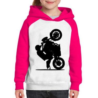Imagem de Moletom Infantil Moto Grau XJ6 - Foca na Moda, Branco, Rosa, 10