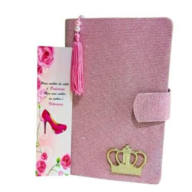 Imagem de Bíblia Glitter Palavras de Jesus em Vermelho Botão Magnético com Harpa