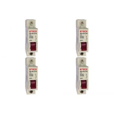 Imagem de Kit C/4 - Disjuntor Steck Din Unipolar 70A Sd61 C Sd61C70