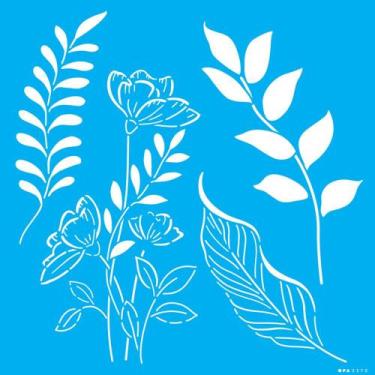 Imagem de Stencil Opa 30,5 X 30,5 cm - Orgânico : Papoulas e Folhas - 3370 - Opa
