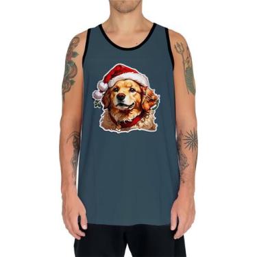 Imagem de Camiseta Regata Tshirt Natal Festas Cachorro Golden Ret Neve - Enjoy S