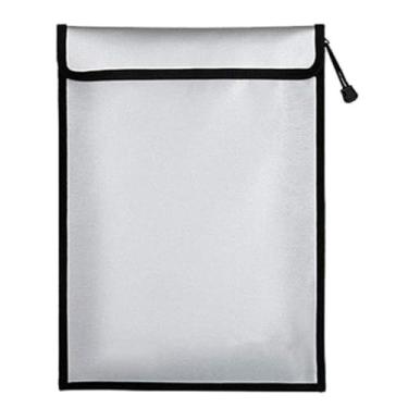 Imagem de Bolsa de documentos à prova d'água à prova de fogo - Bolsa de dinheiro para dinheiro com zíper, suporta até 1,093 °C - Fibra de vidro revestida de silicone de alta qualidade - Grande o suficiente para