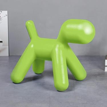 Imagem de Cadeira de plástico fofo para filhotes, banquinho baixo criativo para cães, banco de descanso de pé de desenho animado para quarto, presente de entrada, verde, 56 x 35 x 46 cm (22 x 14 x 18 polegadas)