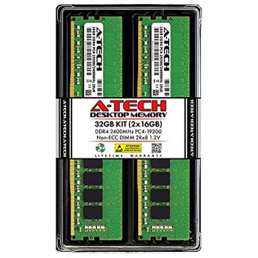 Imagem de A-Tech 32Gb (2X16Gb) Ddr4 2400 Mhz Udimm Pc4-19200 (Pc4-2400T) Cl17 Dimm 2Rx8 Módulos de Memória Ram de Desktop Não Ecc