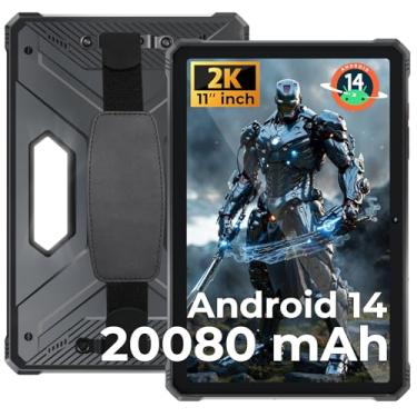 Imagem de HOTWAV R9 Pro 2025 Tablet robusto Android 14-2K 11 polegadas 20080mAh tablet impermeável, 20 GB + 256 GB/2 TB SD para ambientes externos, 64 MP + 16 MP câmera IP68 e IP69K / Dual SIM 4G/WiFi 5/Face