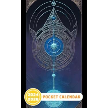 Imagem de Pocket Calendar 2024-2026 With Moon Phase: Two-Year Monthly Planner for Purse, 36 Months from January 2024 to December 2026 | Mythological Esoteric ... | Cosmic atmosphere | Comic book illustration