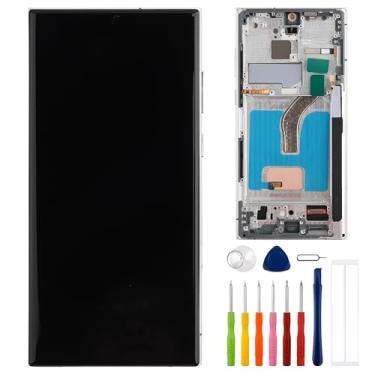 Imagem de E-yiiviil Tela digital TFT compatível com Samsung Galaxy S22 Ultra SM-S908B SM-S908U 6,8 polegadas, tela sensível ao toque, montagem com ferramentas, impressão digital não suportada (com moldura)