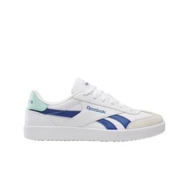 Imagem de Reebok Tênis de camurça unissex adulto Smash Edge, Branco/azul crepúsculo/azul-Glitch Aqua, 14.5 Women/13 Men