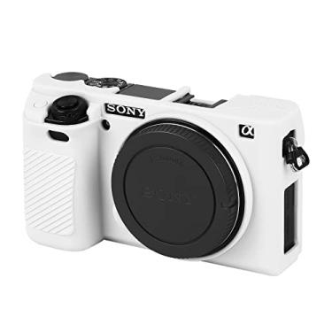 Imagem de Easy Hood Capa para câmera digital Sony Alpha A6000 ILCE-6000, capa protetora de silicone macio antiarranhões (branca)