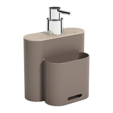Imagem de Dispenser Flat 500 ml, 9 x 13 x 16,5 cm, Warm Gray e Light Gray, Coza