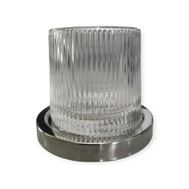 Imagem de Copo de Whisky Giratório 360° com Base em Inox, 150ml, Design Canelado