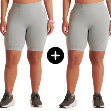 Imagem de Bermuda Max Lupo Sport Feminina Kit C/ 2 Original Academia, Cinza clar