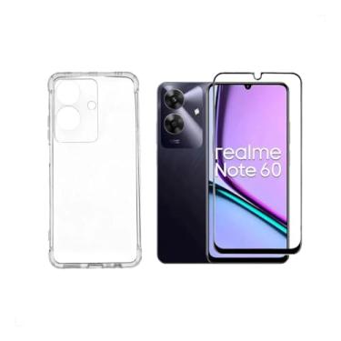 Imagem de Capa Capinha Case Anti Impacto Choque Shock + Pelicula Protetora de Tela Vidro 3d Compatível com Realme Note 60