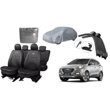 Imagem de Kit Automotivo Capa de Couro IX 16-20 + Capa de Cobrir + Limpador de P