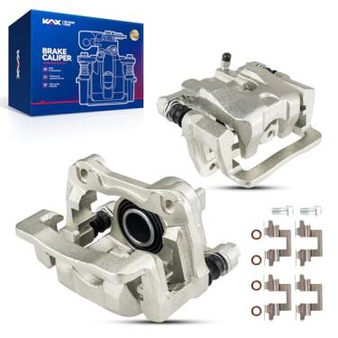 Imagem de KAX Conjunto de pinça de freio traseiro com suporte compatível com Honda Pilot 2003 2004 2005 2006 2007 2008, Acura MDX 2001 2002 2003 2004 2005 2006, 19B2675+19B2674, traseira esquerda e Lado direito