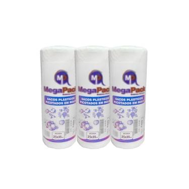 Imagem de Sacos Plásticos Picotados em Bobina 25x35cm 8,8kg Saquinho Transparente Fardo 6 Uni