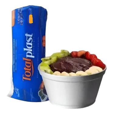 Imagem de Pote Isopor C Tampa Cumbuca Sorvete Açaí Sopa caldo canja festa sobrem