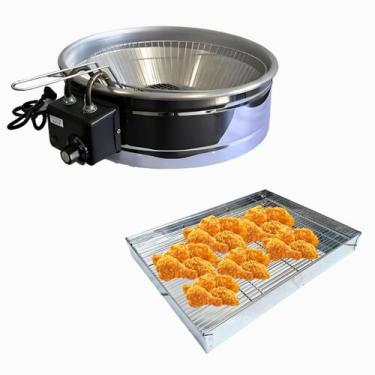 Imagem de Fritadeira Elétrica com Óleo 10 Litros Tacho Redondo 110v/220v Industr