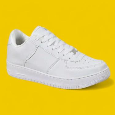 Imagem de Tênis Casual Feminino Branco 34 ao 43 Barato e Confortável Masculino -