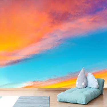 Imagem de Lcythiazole Mural de papel de parede de nuvem de tamanho personalizável - Papel de parede autoadesivo removível para sala de estar, quarto de criança, quarto