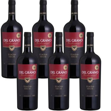 Imagem de Cx 6 Vinho de Mesa Tinto Seco Del Grano 1 Litro