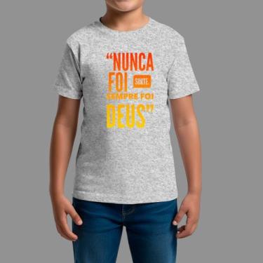 Imagem de Camisetas Infatil Básica Masculina Moda Cristã Gola Redonda Nunca Foi 