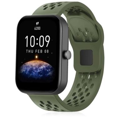 Imagem de Strisinho Pulseiras respiráveis compatíveis com Amazfit GTS/GTS 2/GTS 2 mini/GTS 2e/GTS 3/GTS 4 mini/GTS 4,20 mm pulseira esportiva macia para Amazfit Bip/Bip U/Bip U Pro/Bip 3/Bip 3 Pro