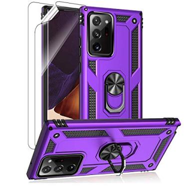 Imagem de Capa para Galaxy Note 20 Ultra (não serve para o Note 20) com protetores de tela HD, suporte de anel de nível militar Androgate Capa à prova de choque testada contra quedas para Samsung Galaxy Note 20