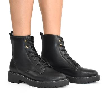 Imagem de Coturno Vizzano Napa Tratorado Salto Bloco Baixo Feminino Preto