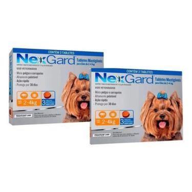Imagem de 2 Nexgard Para Cães De 2 Á 4 Kg Antipulgas E Carrapatos 6 Cp, Marrom-c