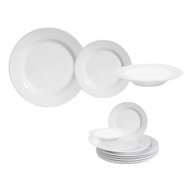 Imagem de Kit Jantar Completo Prato Raso e Fundo Melamina 18 pçs - SAKES