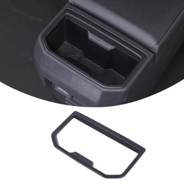 Imagem de Adesivos de painel de acabamento de porta copo traseiro interno ABS para carro, compatível com Toyota Tacoma 2024 2025+, suporte de copo traseiro acessórios de painel protetor (preto fosco)