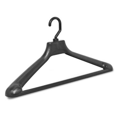 Imagem de Cabide Plástico Anatômico Com Barra - 46 x 24 cm  Cor Preto