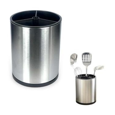 Imagem de Suporte Porta Talher Grande Giratório Escorredor Organizador - Kehome