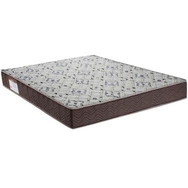 Imagem de Colchão Queen 158x198x18 Espuma D45 Bordado Iso Marrom Branco - Ortobom