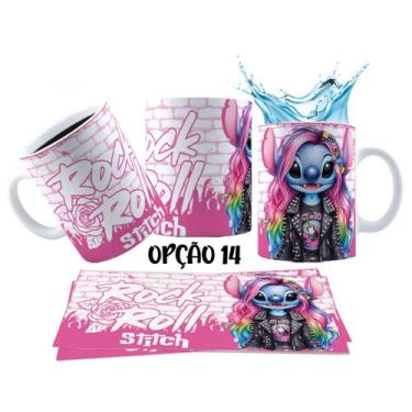 Imagem de Caneca 325ml Stitch Angel Rock Roll Motoclub Motoqueiro - LARANJA E MI