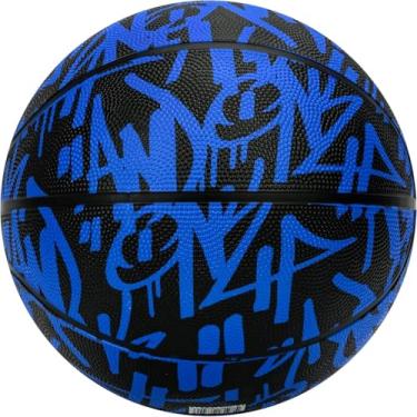 Imagem de AND1 Bola de basquete de borracha Street Ink: regulamentação oficial tamanho 7 (75 cm) basquete de borracha - construção de canal profundo streetball, feito para ambientes internos e externos